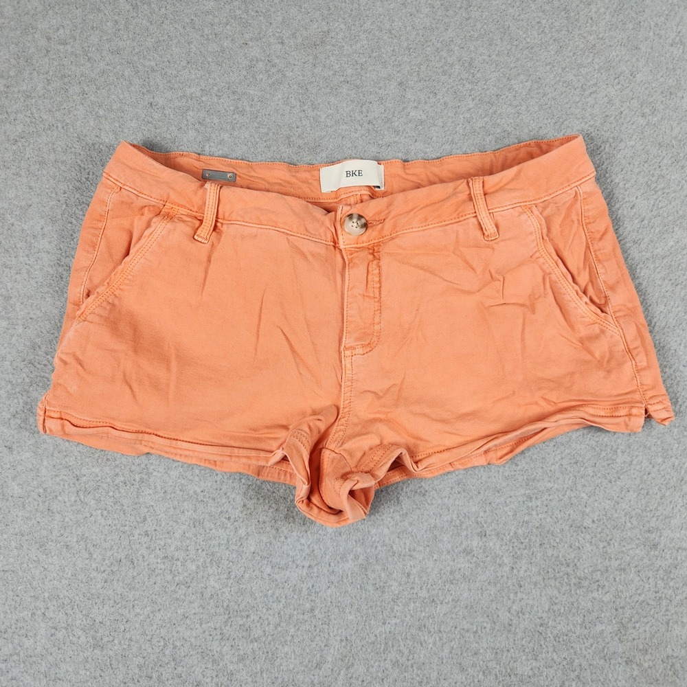 BKE Shorts Womens 30 Orange Cotton Stretch Flat Front Classic 2" Inseam Outdoor